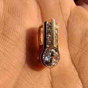 14k yellow gold CZ pendant
